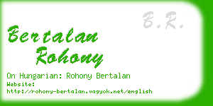 bertalan rohony business card